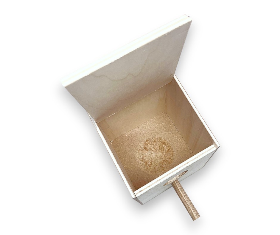 Agaporniedennestkast klein DxBxH 16.1x15.3x20(17) cm