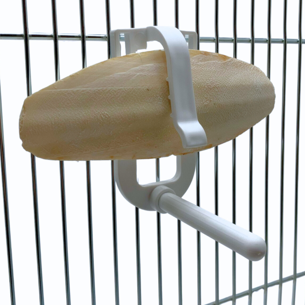 Sepiaschelphouder met zitstok