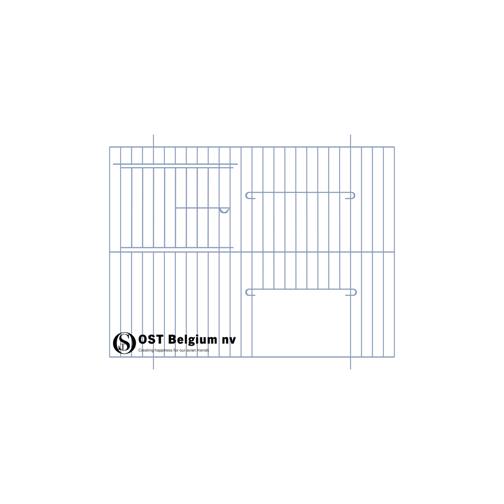 [89925655] Tentoonstellings front voor inlandse vogels 34cmx25cm 1D+1DD GALVANISEE
